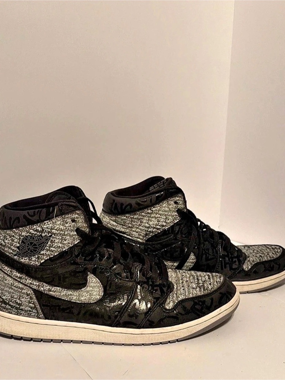 Air Jordan 1 High OG 'Rebellionaire' Black/White Sneakers size 13